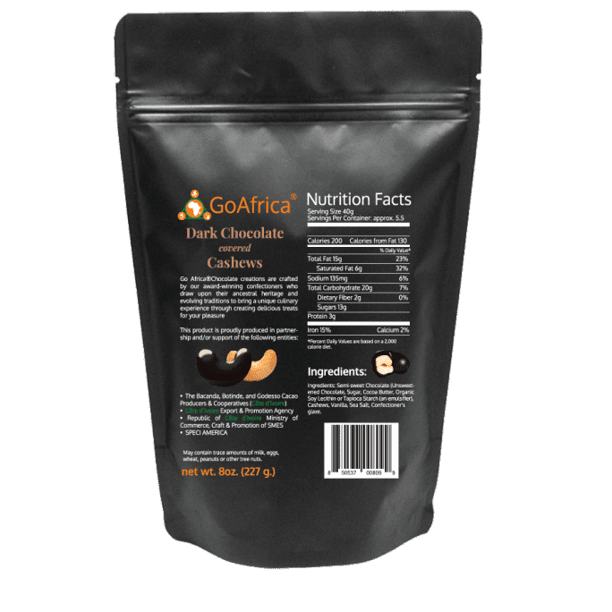 Go Africa® Dark Chocolate Covered Cashews, 8oz - Image 3