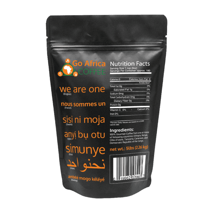 Go Africa® Coffee 5Ib Bag (Whole Bean) Dark Roast - Image 3
